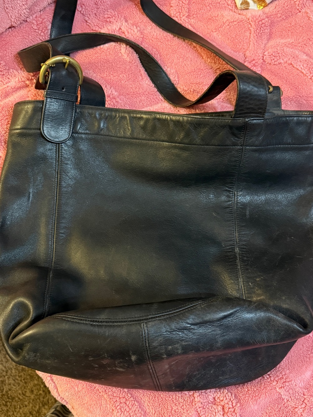 Coach Classic Black Leather Tote Bag